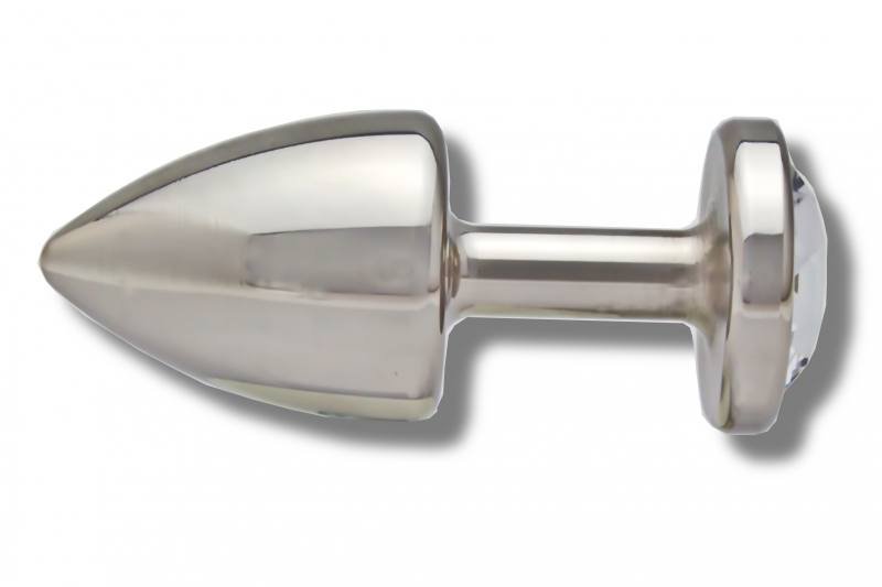 Acier inoxydable Buttplug 30mm - cristal en diff. Couleurs