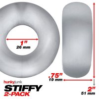 Aperçu: STIFFY Lot de 2 cockrings taureau - Clear Ice