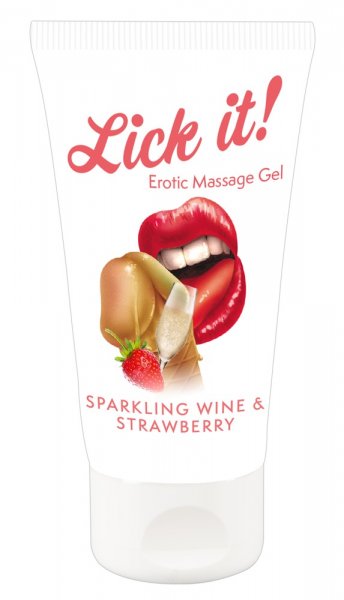 Gel de massage érotique Sparkling Wine and Strawberry